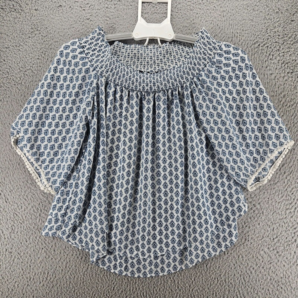 Banana Republic Top Blouse Womens Small Elastic Neck Off Shoulder Cropped Boho-S